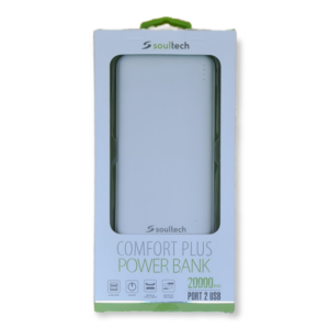 Soultech Comfort Plus Powerbank (20000 mAh, USB Typ-C/USB Micro-B, Weiss)