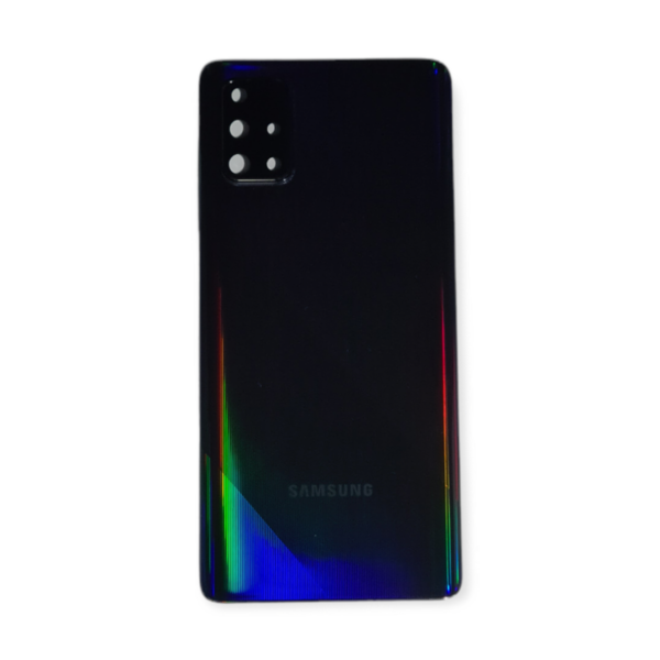 Rückseite für Samsung Galaxy A71/Galaxy A71 5G (Schwarz, mit Kleber)
