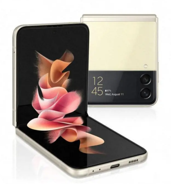Samsung Galaxy Z Flip3 5G — Weiß/Gold, 256 GB (Refurbished, Zustand sehr gut)