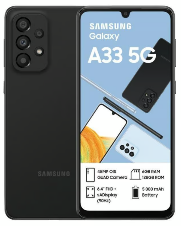 Samsung Galaxy A33 5G — Schwarz, 128 GB (Refurbished, Zustand sehr gut)
