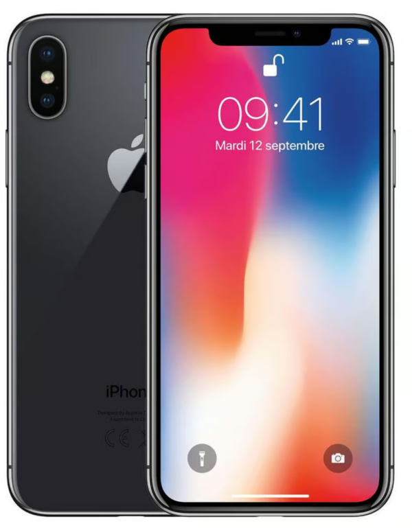 Apple iPhone X — Schwarz, 64 GB (Refurbished, Zustand gut)