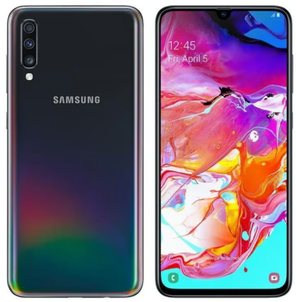 Samsung Galaxy A70 (2019) — Schwarz, 128 GB (Refurbished, Zustand gut)