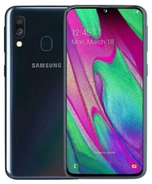 Samsung Galaxy A40 (2019) — Schwarz, 64 GB (Refurbished, Zustand gut)