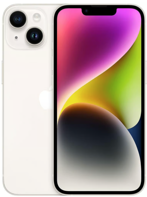 Apple iPhone 14 — Starlight, 128 GB (Refurbished, Zustand gut)